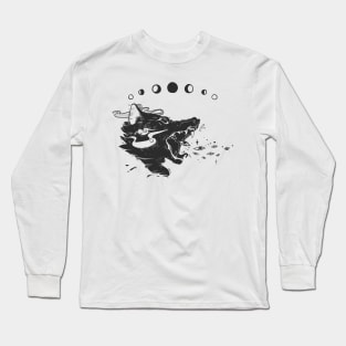 Wild Wolf Creature With Stars And Eyes Long Sleeve T-Shirt